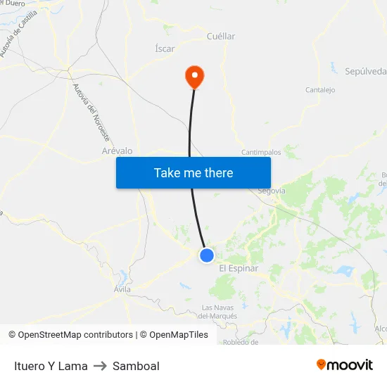 Ituero Y Lama to Samboal map