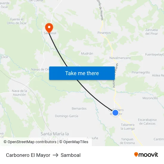 Carbonero El Mayor to Samboal map
