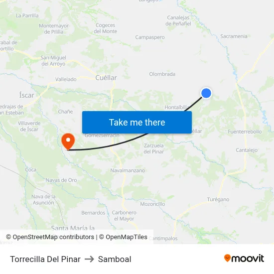 Torrecilla Del Pinar to Samboal map