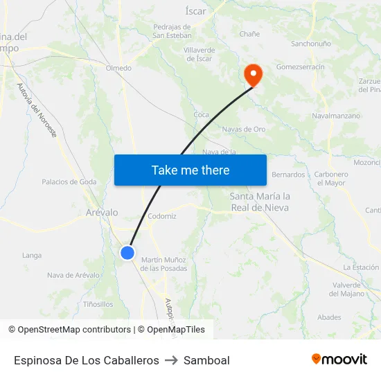 Espinosa De Los Caballeros to Samboal map