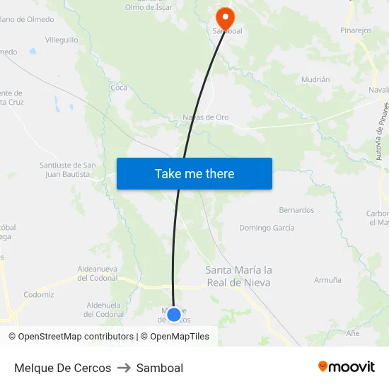 Melque De Cercos to Samboal map