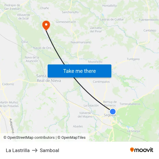 La Lastrilla to Samboal map