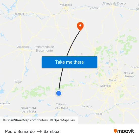 Pedro Bernardo to Samboal map