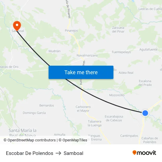 Escobar De Polendos to Samboal map