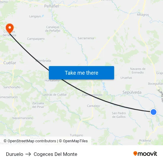 Duruelo to Cogeces Del Monte map