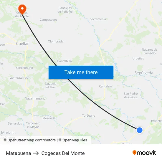 Matabuena to Cogeces Del Monte map
