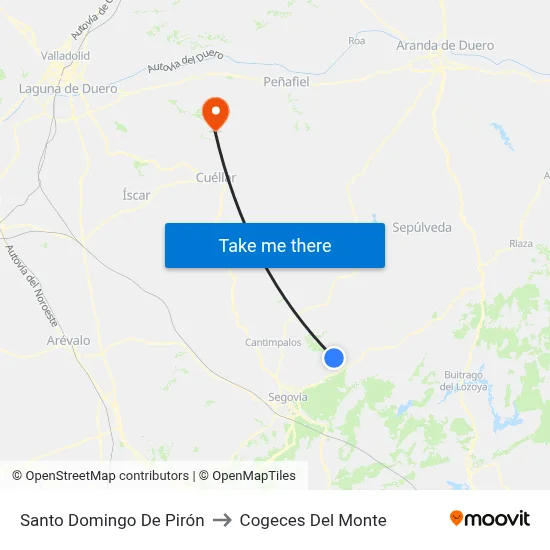 Santo Domingo De Pirón to Cogeces Del Monte map