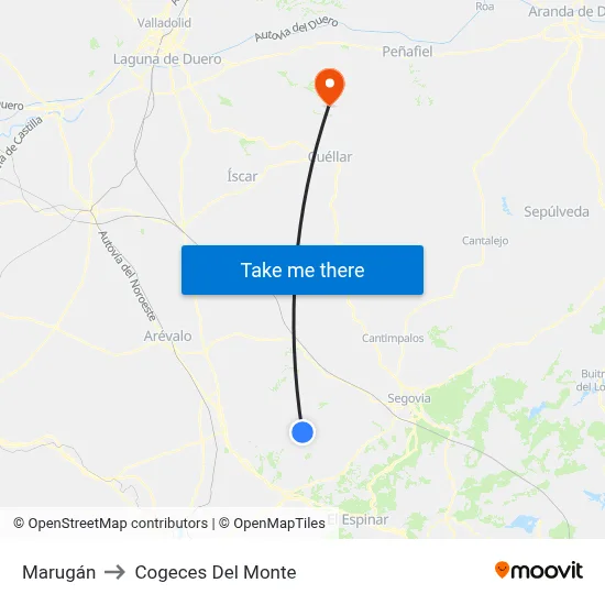 Marugán to Cogeces Del Monte map
