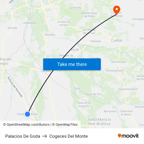 Palacios De Goda to Cogeces Del Monte map