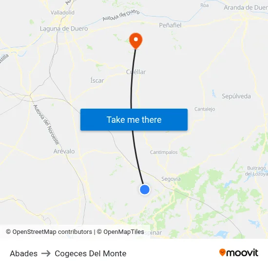 Abades to Cogeces Del Monte map