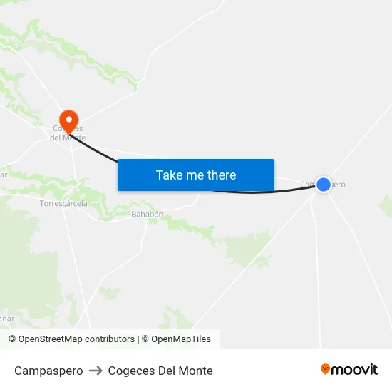 Campaspero to Cogeces Del Monte map