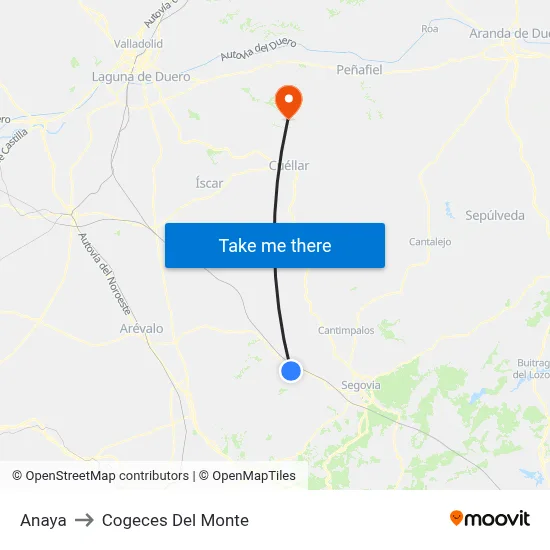 Anaya to Cogeces Del Monte map