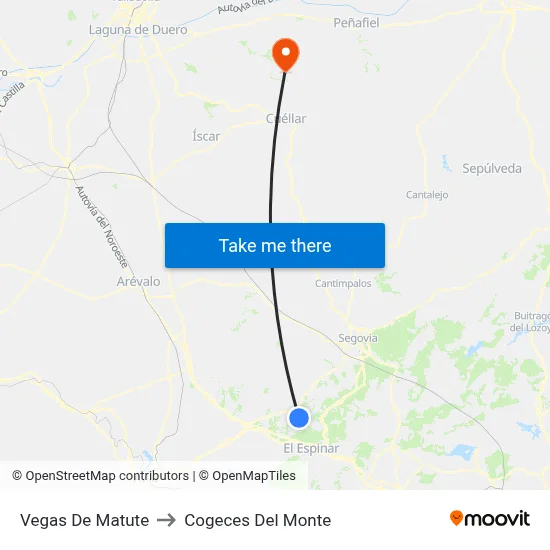 Vegas De Matute to Cogeces Del Monte map