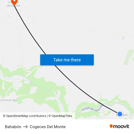 Bahabón to Cogeces Del Monte map