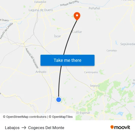 Labajos to Cogeces Del Monte map