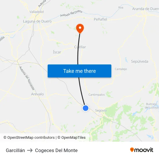 Garcillán to Cogeces Del Monte map