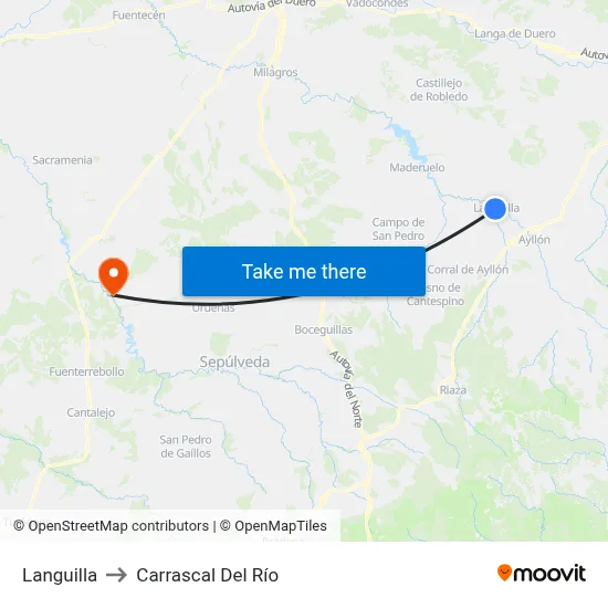 Languilla to Carrascal Del Río map