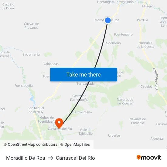 Moradillo De Roa to Carrascal Del Río map