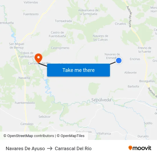 Navares De Ayuso to Carrascal Del Río map
