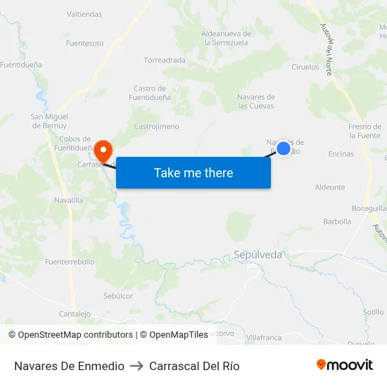 Navares De Enmedio to Carrascal Del Río map