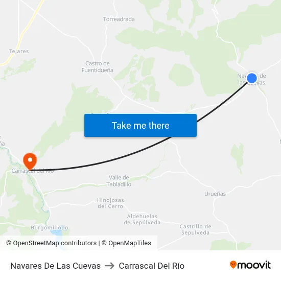 Navares De Las Cuevas to Carrascal Del Río map