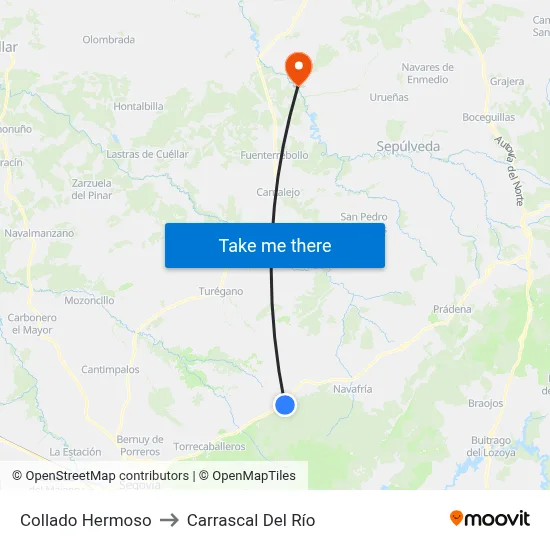 Collado Hermoso to Carrascal Del Río map