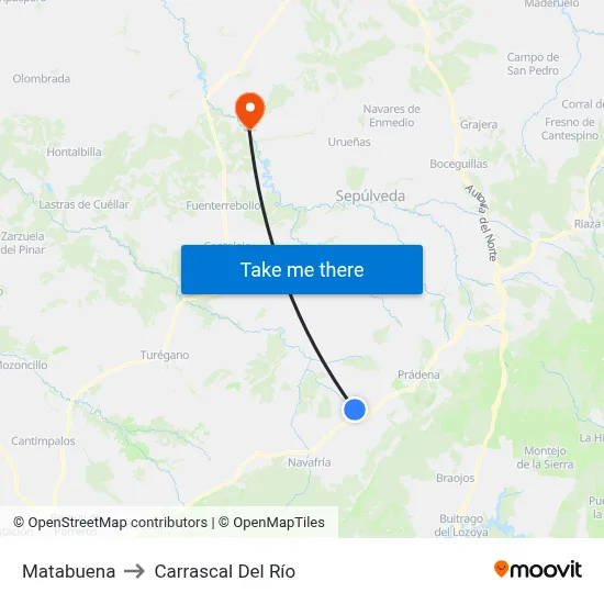 Matabuena to Carrascal Del Río map