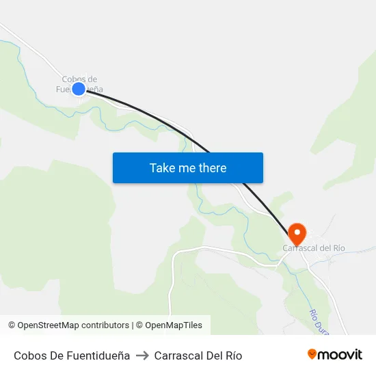 Cobos De Fuentidueña to Carrascal Del Río map