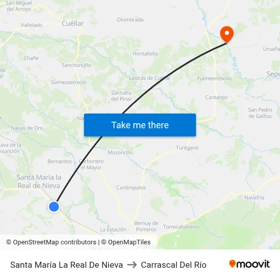 Santa María La Real De Nieva to Carrascal Del Río map
