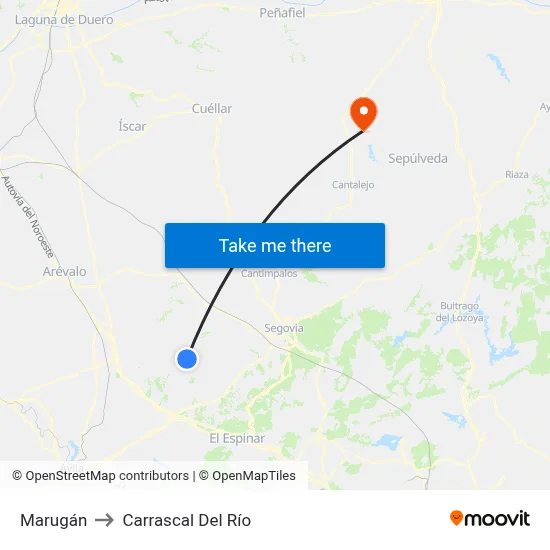 Marugán to Carrascal Del Río map