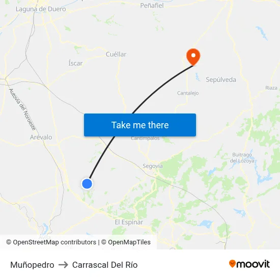 Muñopedro to Carrascal Del Río map