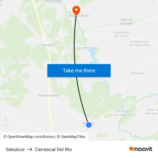 Sebúlcor to Carrascal Del Río map