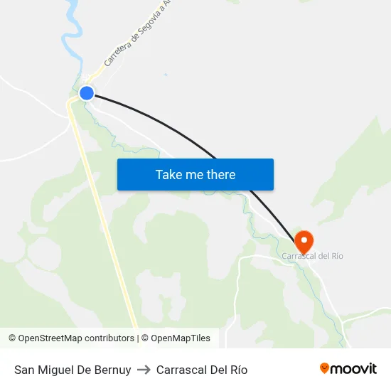 San Miguel De Bernuy to Carrascal Del Río map