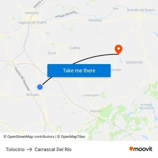Tolocirio to Carrascal Del Río map
