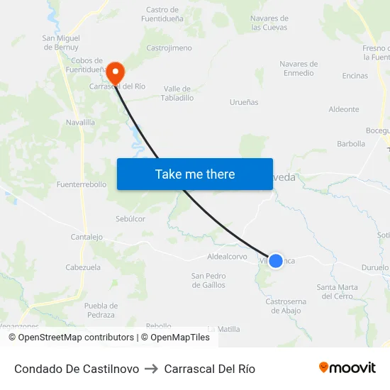 Condado De Castilnovo to Carrascal Del Río map