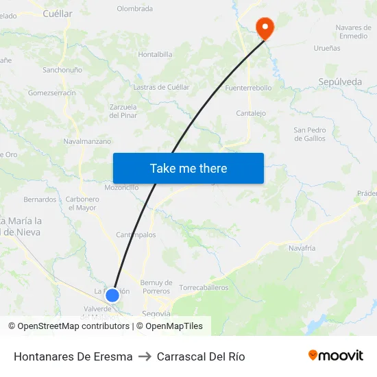Hontanares De Eresma to Carrascal Del Río map
