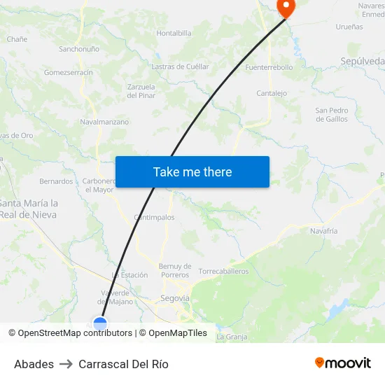 Abades to Carrascal Del Río map
