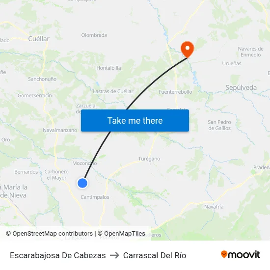 Escarabajosa De Cabezas to Carrascal Del Río map