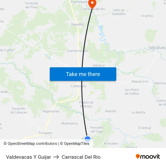 Valdevacas Y Guijar to Carrascal Del Río map