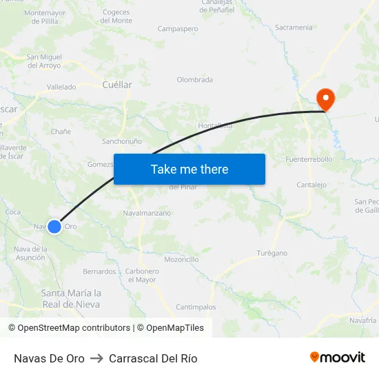 Navas De Oro to Carrascal Del Río map