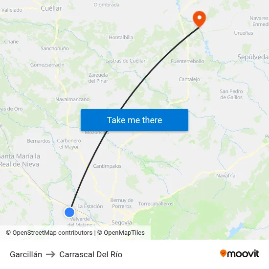 Garcillán to Carrascal Del Río map