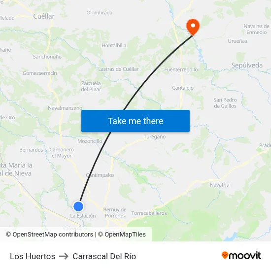 Los Huertos to Carrascal Del Río map