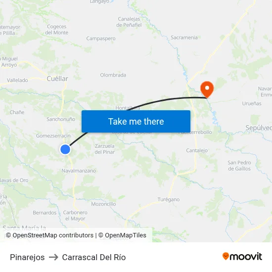 Pinarejos to Carrascal Del Río map
