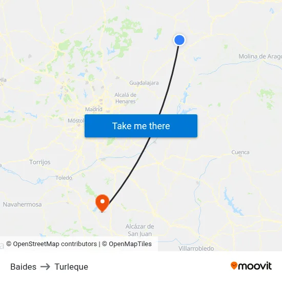 Baides to Turleque map
