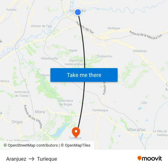 Aranjuez to Turleque map