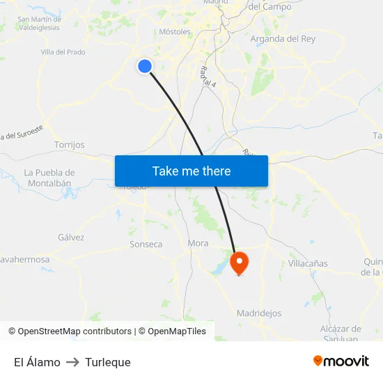 El Álamo to Turleque map