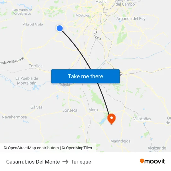 Casarrubios Del Monte to Turleque map