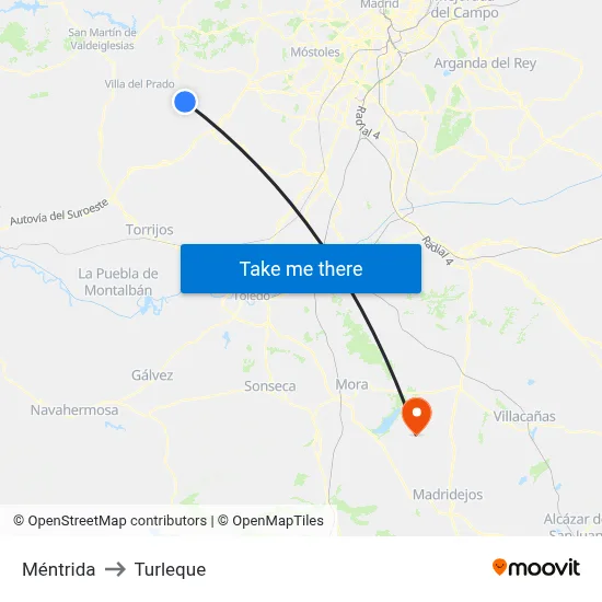 Méntrida to Turleque map