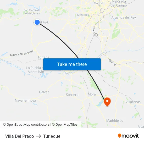 Villa Del Prado to Turleque map