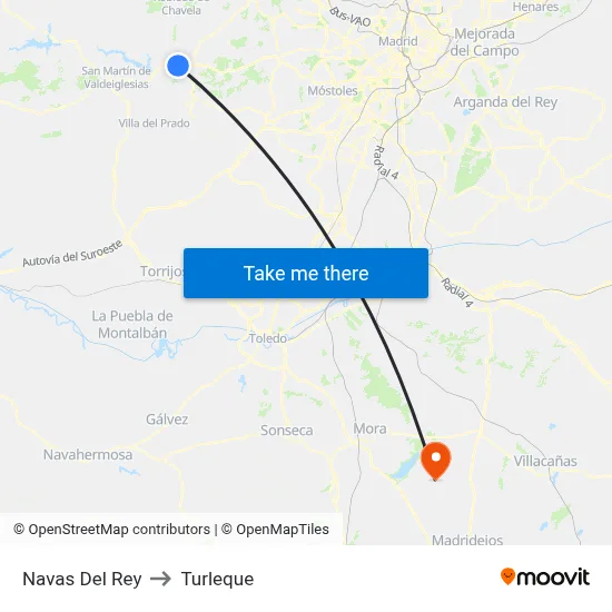 Navas Del Rey to Turleque map
